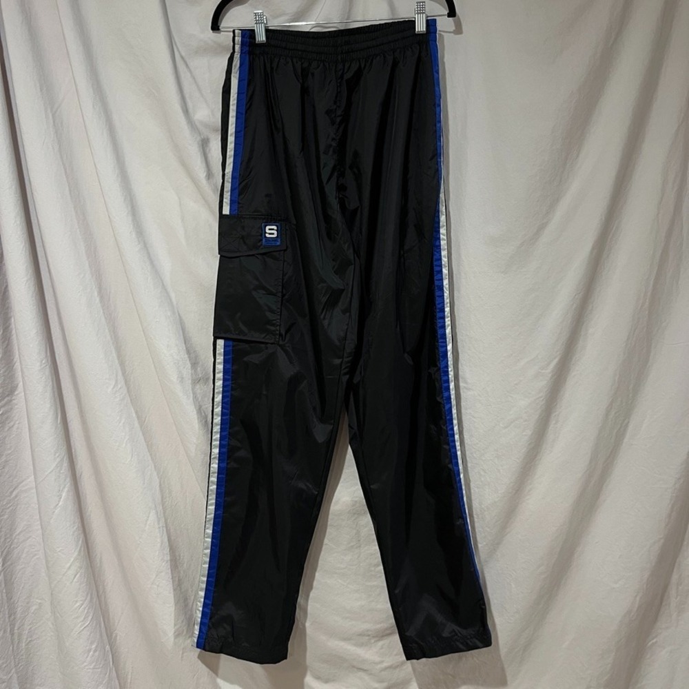 Vintage Y2K Spalding Track Pants – Royal‎ Blue w/ White Stripes (Size M)